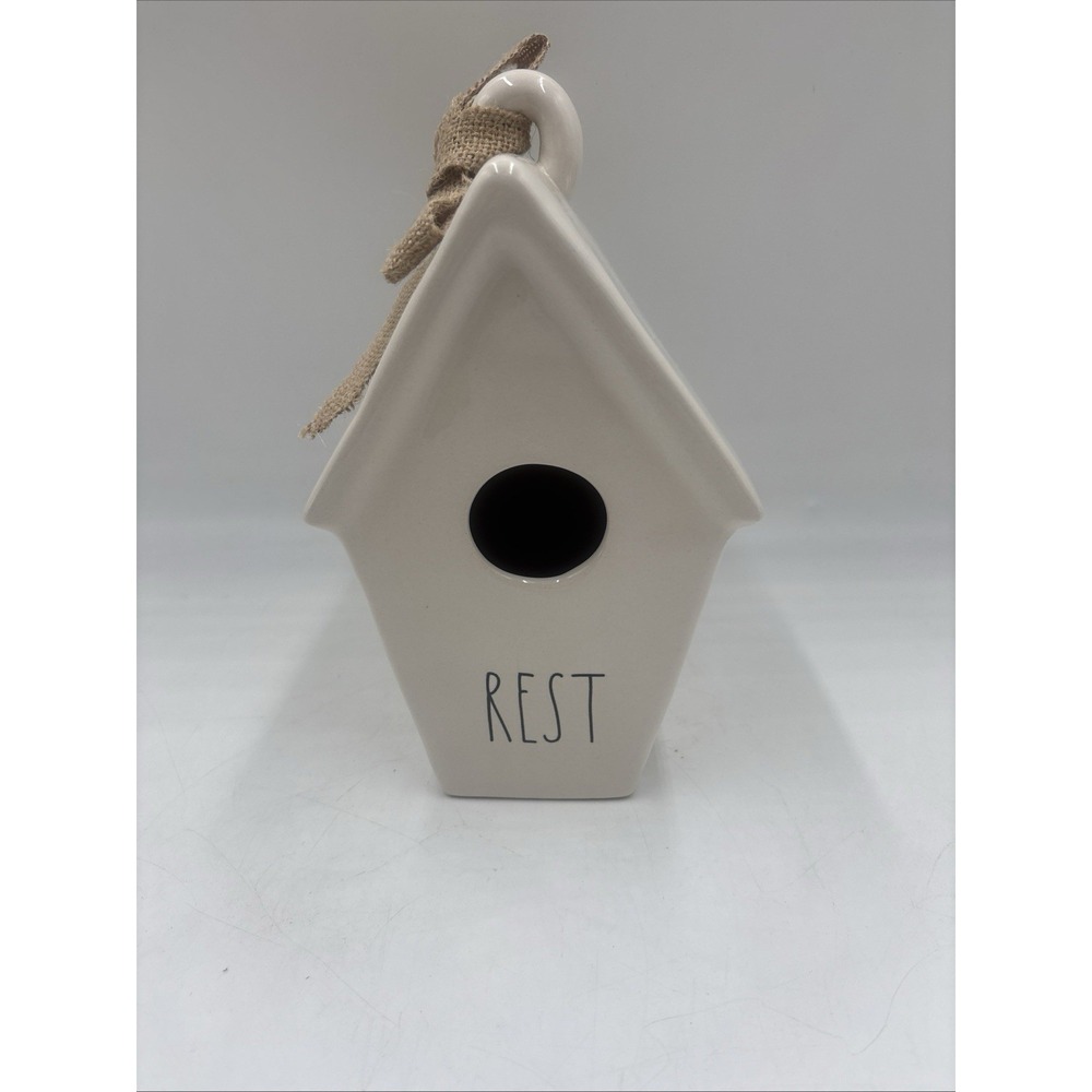 RAE DUNN White REST Ceramic BIRD HOUSE Nest SLANT ROOF Brand NEW ~ FREE SHIP!